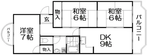 グリーンヒル香里園【1階】の間取り