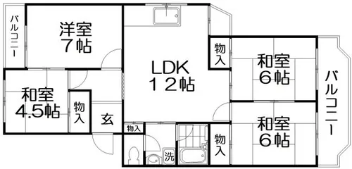 グリーンヒル香里園【1階】の間取り