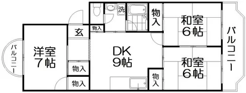 グリーンヒル香里園【3階】の間取り