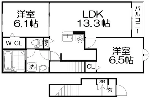 エトワール メゾン【205号室】の間取り