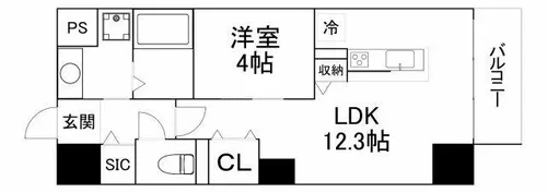LaLuce長堀通【1階】の間取り