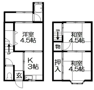 大阪府枚方市渚元町【一戸建】の間取り
