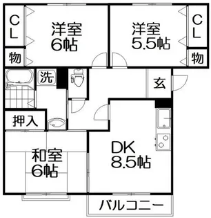 クレール藤が尾【1階】の間取り
