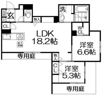 シャーメゾン フェレザ【1階】の間取り