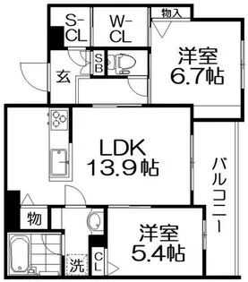 シャーメゾン フェレザ【2階】の間取り