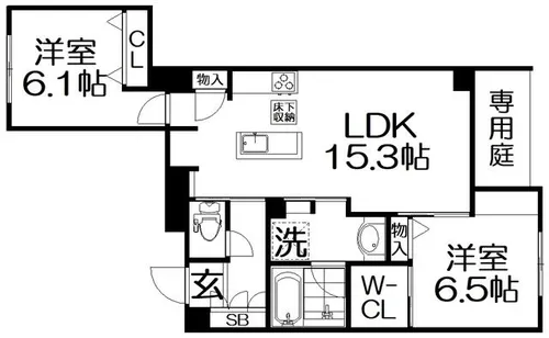 シャーメゾン フェレザ【1階】の間取り