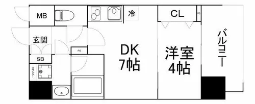 セイワパレス京町堀【9階】の間取り