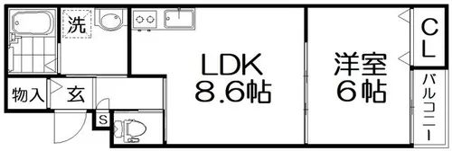 グレートヒルズ8番館【2階】の間取り