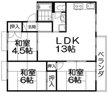 セジュール男山【1階】の間取り