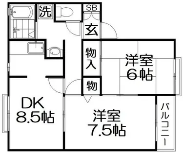 サニーハイツ香里園【1階】の間取り