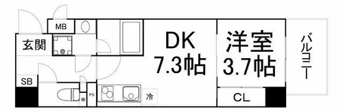 エスリードレジデンス大阪天王寺【12階】の間取り