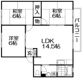 パークヒル枚方 D棟【2階】の間取り