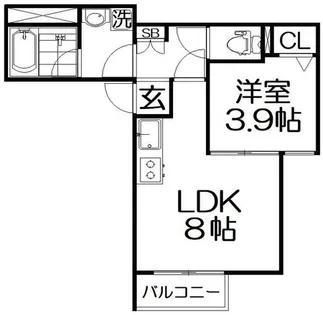 S Apt.門真城垣町【2階】の間取り
