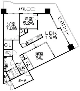 ロイヤルシャトーねやがわオークビル【15階】の間取り