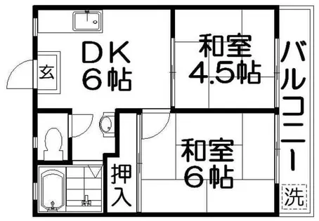 まるきハイツ大利【2階】の間取り