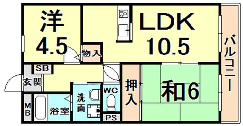能登六番館WEST【2階】の間取り