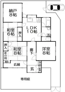大阪府枚方市津田元町1丁目【一戸建】の間取り
