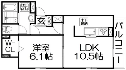 パインオーク B【1階】の間取り