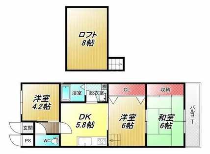 リフレ川西【302号室】の間取り