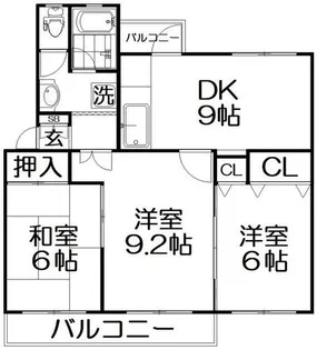 三井団地A6棟【4階】の間取り