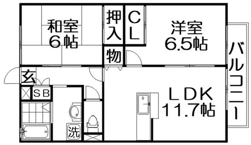 サニーヒルモリイ【1階】の間取り