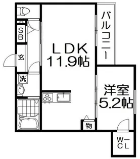 シエーナ楠葉ジェミオス【302号室】の間取り