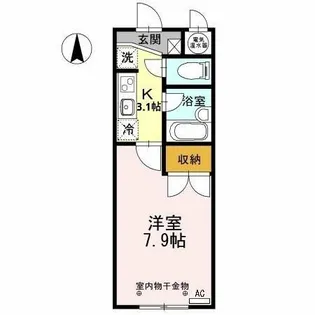 愛知県岩倉市大地町小森【アパート】の間取り