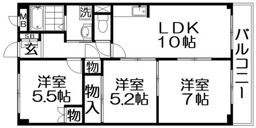 ディアコート昴【6階】の間取り