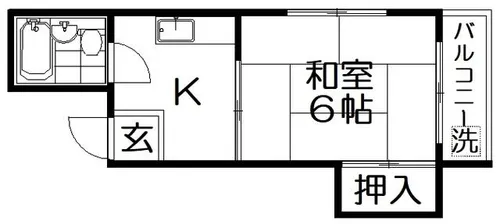 香里エムハイツ【2階】の間取り