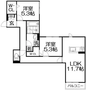 D-residence枚方上之町【2階】の間取り