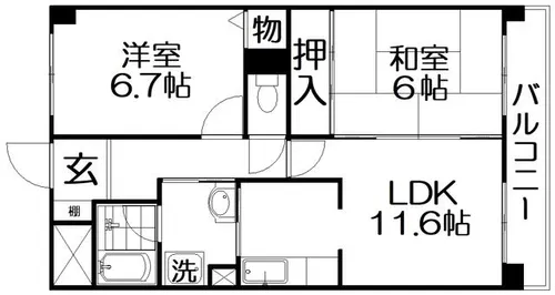 インペリアルコート星田【2階】の間取り