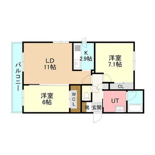 Vert Terrasse ヴェールテラス【201号室】の間取り