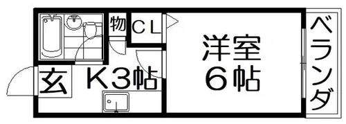 クイーン桜木【1階】の間取り