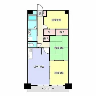 クレストパレス学園前【405号室】の間取り