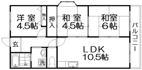 ヴィラージュ私市【2階】の間取り