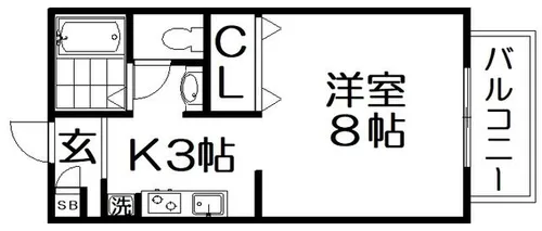 ア・リープガーデンB棟【2階】の間取り