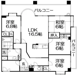 フィオレッタ枚方【3F号室】の間取り