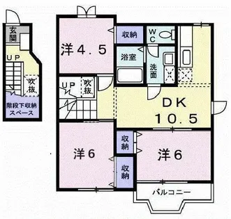 ミニョンラシーヌ【2階】の間取り