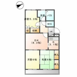 レジデンスコート東山【1階】の間取り