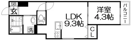 Residence Haru Ⅱ【3階】の間取り