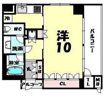 ヴァンデュールアッシュ南船場【6階】の間取り