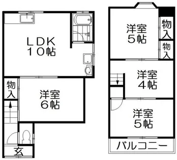 大阪府枚方市野村中町【一戸建】の間取り