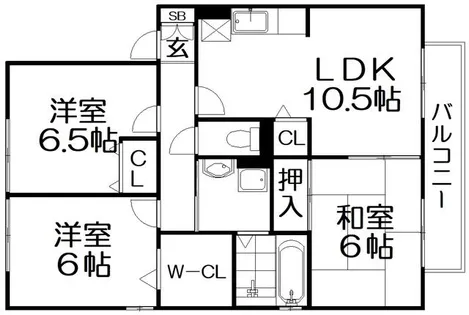 国見坂ハイツ【2階】の間取り