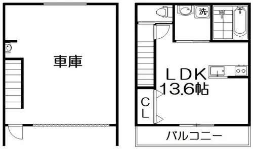 大阪府枚方市津田元町4丁目【テラスハウス】の間取り