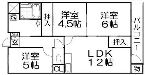 ベレール交北【2階】の間取り