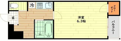 1Kの間取り画像
