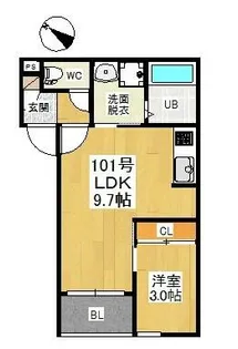 REGALESTリバーサイド新富【3階】の間取り