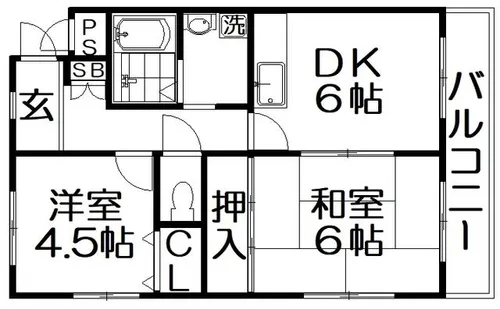 グリーンキャッスル稲田【4階】の間取り