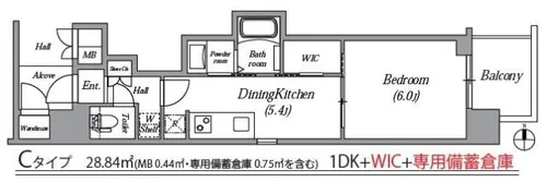 エステムコート名古屋平安通クチュール【11階】の間取り