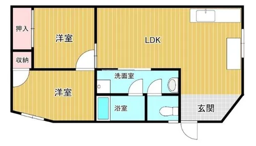 安良グリーンハイツ別館【2号室】の間取り